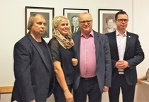 Perinteinen Tiedotus- ja keskustelutilaisuus la 8.10.16.
Kuvassa pj Arto Sintonen, kansanedustaja Katja Taimela, SAK Matti Tukiainen ja Someron kaupunki Juuso Alatalo.